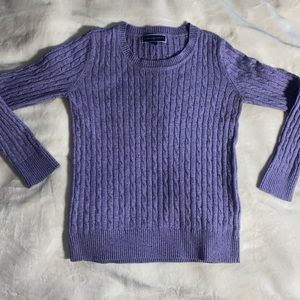 Purple Cable Knit Sweater
